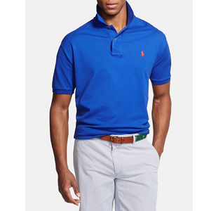 Custom Fit Stretch Cotton Mesh Polo - Rugby Royal